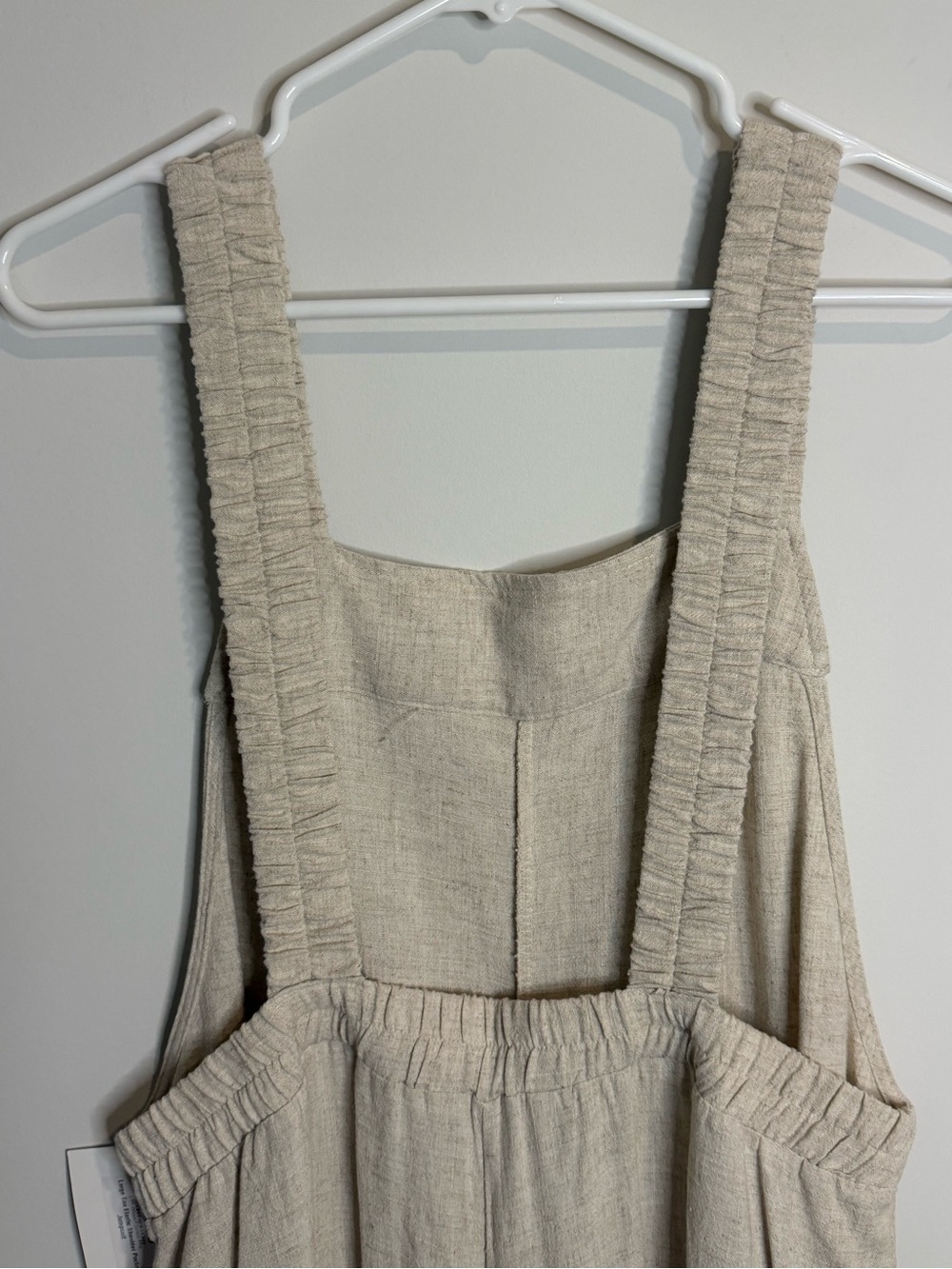 Ces femme Beige Linen-Blend Wide Leg Overalls - Picture 7 of 9